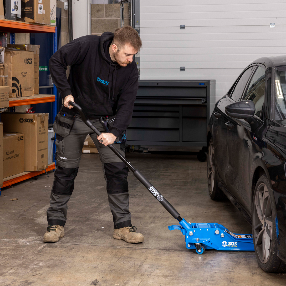 SGS Professional 2.5 Tonne Low Profile Trolley Jack with Foot Pump